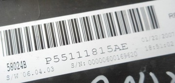 CHRYSLER SEBRING III PANEL VENTILACE POPELNÍK P55111815AE