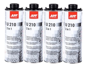 4 X APP U210 2w1 - ochrona karoserii + masa natryskowa | czarny | 1,0L