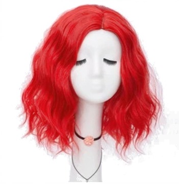 PERUKA COSPLAY 40 CM BOB GLAM ROCK CZERWONY