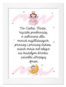 OBRAZEK ŚW. MODLITWA NOWOCZESNY PLAKAT A4 STANDARD