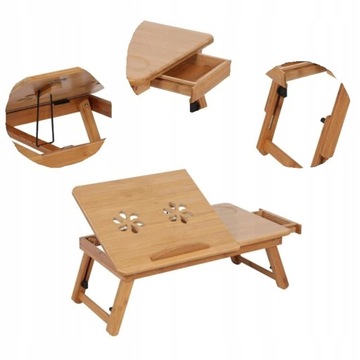 Бамбуковая подставка для ноутбука, столик для кровати