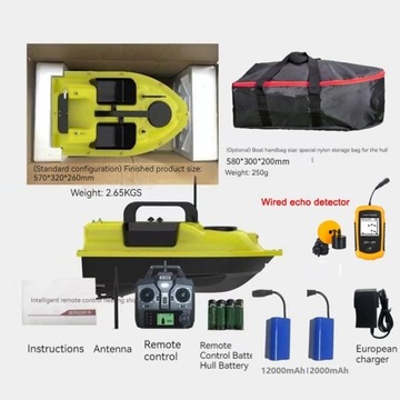 ŁÓDŹ NA PRZYNĘTĘ D18(24000mAh) + Echosonda GPS