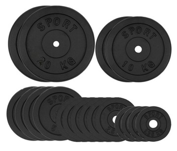 OBCIĄŻENIE ŻELIWNE 100 kg ZESTAW 18 talerzy 30,5mm