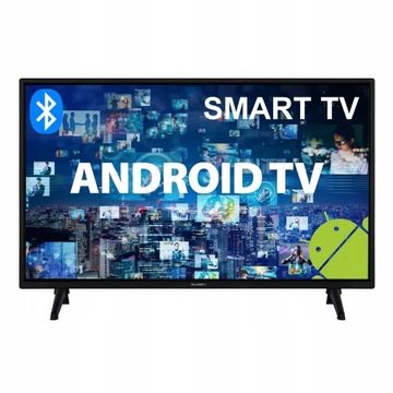 Telewizor SMART Android TV 24 cale HD WiFi DVB-T2 HEVC APLIKACJE Netflix
