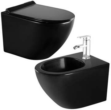 MEXEN LENA MISKA WC RIMLESS DESKA BIDET CZARNY MAT