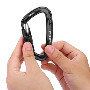 Карабин стальной навинчивающийся 25КН, ЧЕРНЫЙ