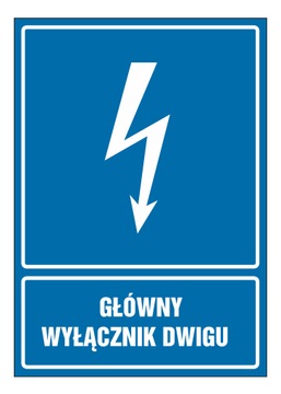 Naklejka ZTE-160 GŁÓWNY WYŁĄCZNIK DŹWIGU