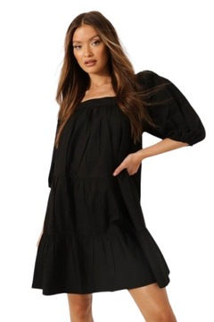 Boohoo czarna sukienka mini oversize XL