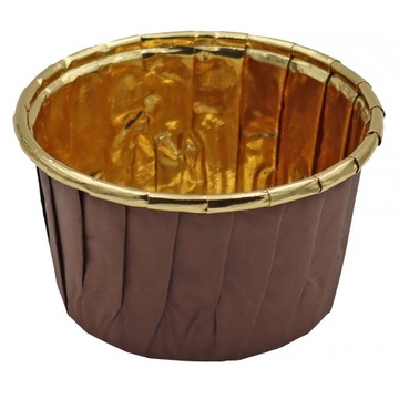 Papilotki do muffinek Cupcake Foremki do babeczek brązowo-złote - 50 szt.