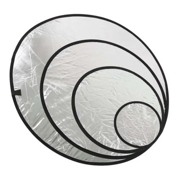 Серебристо-белый 2-в-1 портативный круглый отражатель для фотосъемки