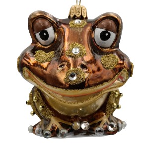 BOMBKI CHOINKOWE SZKLANE Żaba 10cm