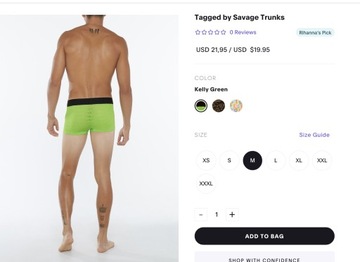 B4* Savage X Fenty Flocked Monogram Trunks XS