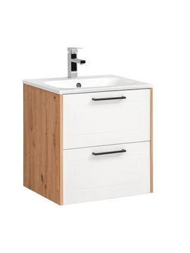 SZAFKA Z UMYWALKĄ 60CM MADERA DĄB ARTISAN WHITE