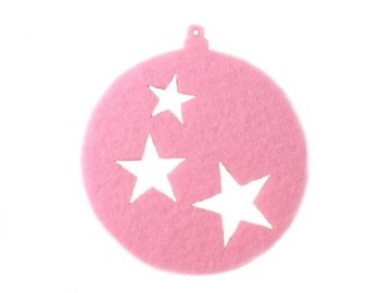 FO04F NA CHOINKĘ OZDOBA BOMBKA filc 8cm róż