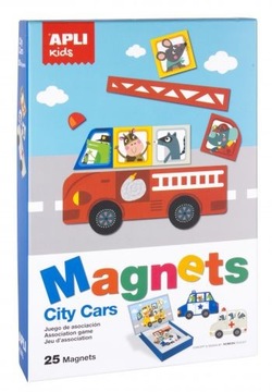 Magnetyczna układanka magnesy POJAZDY Apli Kids