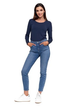 Spodnie Jeansowe Damskie Jeansy Skinny Wysoki Stan Wygodne MORAJ r. 42