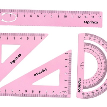 Geometria Linijka matematyczna Zestaw metalowych linijek Jasnoróżowy