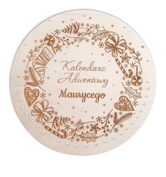 KALENDARZ adwentowy BAZA drewniany PERSONALIZOWANY dla dziecka grawerowany