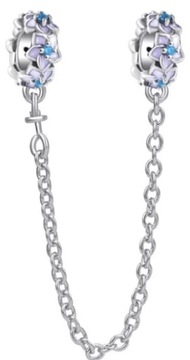 MD charms łańcuszek fioletowe kwiaty blue | S925