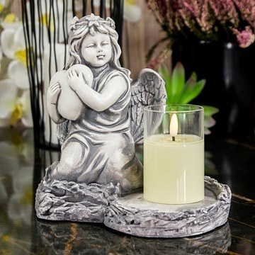 СЕРАЯ ГИПСОВАЯ ФИГУРКА ГРОБНИЦЫ СВЕТОДИОДНАЯ ЛАМПА 3XAAA