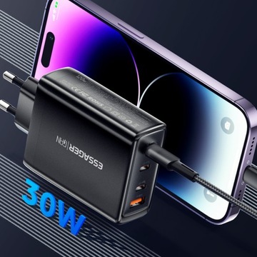 Блок питания для быстрого зарядного устройства 4xUSB 120 Вт QC PD3.0 GaN