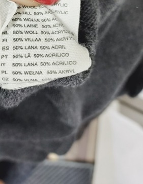 H&M krótki sweter narzutka 50% wełna L