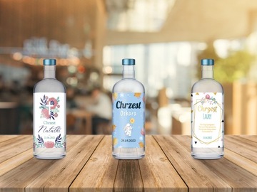 Этикетки для водки КРЕЩЕНИЕ, 26 шт. Имя ребенка!