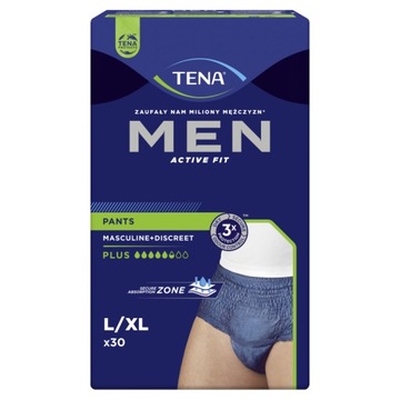 Tena Men Pants Plus, bielizna chłonna, rozmiar L/XL, 30 sztuk