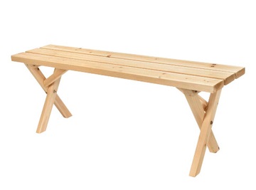 Ławka drewniana ogród prosta 120cm 30cm 43cm surowa