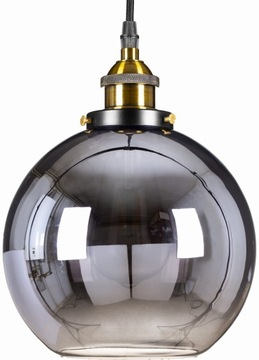 Lampa wisząca duża szklana kula GRAFIT lustrzana
