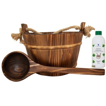 Wiadro do sauny z chochlą Poltettu Finlandia + aromat brzozy
