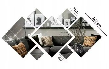 Самоклеящаяся наклейка ЗЕРКАЛО КВАДРАТНАЯ 7 шт.