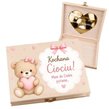 Коробка Merci Люба Тітонько Ведмедик Сердечко Рожевий Питання Мати Хрещена