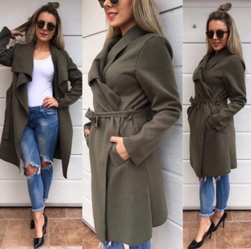 PŁASZCZ FLAUSZOWY WIĄZANY KOPERTOWY FUKSJA PINK