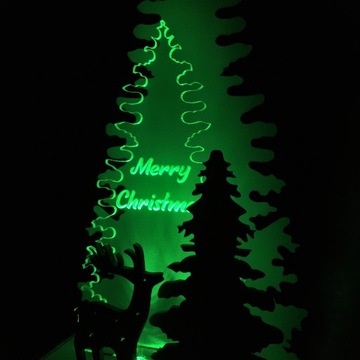 Dekoracje świąteczne Jodły z jeleniem z iluminacją