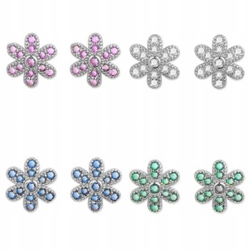 Luxury Earrings Silver Color AAA Zirconia Pie