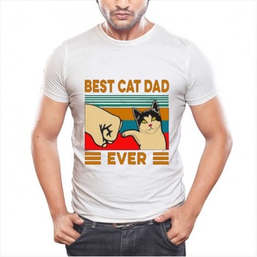 Koszulka Best cat dad ever - kot 100% Bawełna S