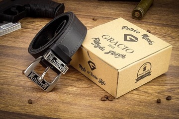 Мужской кожаный ремень шириной 140 см, кожа GRACIO