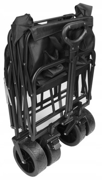 СКЛАДНАЯ тележка для сада, пляжа и транспорта, черная, 150 л. Усиленное дно