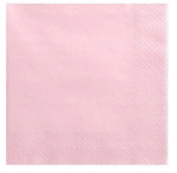Papierowe serwetki urodziny wesele 20 szt 33 cm różowe pastelowe chrzest