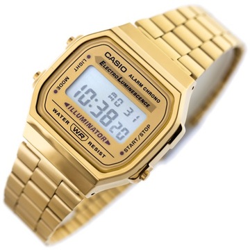 ZŁOTY ZEGAREK UNISEX CASIO RETRO A168WG-9W - KLASYKA + PUDEŁKO