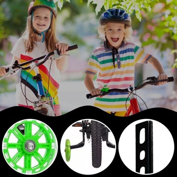 KÓŁKA PODPOROWE BOCZNE DO ROWERU 12-20'LED ZIELONE
