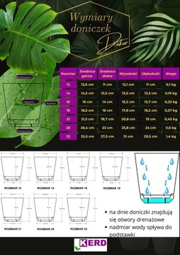 14 Doniczka z podstawką BAMBUS imitacja deski styl skandynawsk efekt drewna