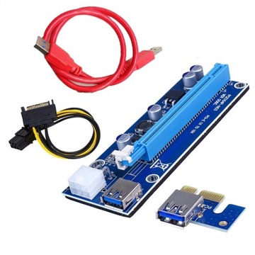 Riser 006C USB 3.0 PCI-E 1x-16x 6PIN SATA