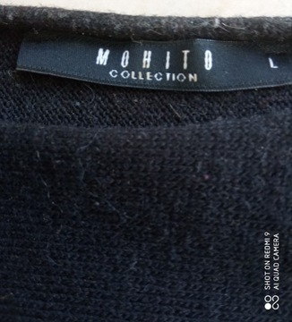 Mohito sweter czarny kieszenie 136cm bius 50 52 54