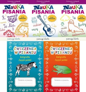 Ćwiczenia w pisaniu i kaligrafii - ZESTAW 5 SZT