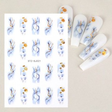 НАКЛЕЙКИ ДЛЯ НОГТЕЙ САМОКЛЕЯЩИЕСЯ украшения для ногтей 3D золотой мрамор