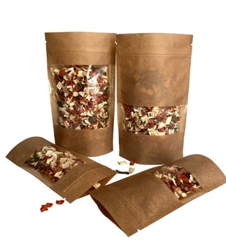 Torebka papierowa z okienkiem doypack, zestaw próbek 20szt