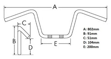 РУЛЬ FATBAR HEBE 80CM ENDURO CROSS QUAD ЗАМЕНА ДЛЯ RENTHAL H839
