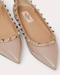 Valentino Garavani € 690 PATENT POUDRE ROCKSTUD BALLET FLAT 39